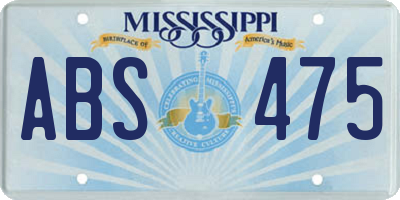MS license plate ABS475