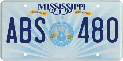 MS license plate ABS480