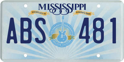 MS license plate ABS481