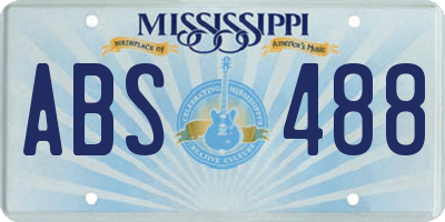 MS license plate ABS488