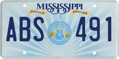 MS license plate ABS491
