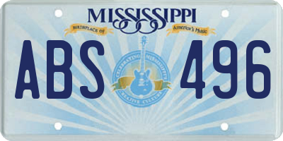 MS license plate ABS496