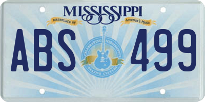 MS license plate ABS499