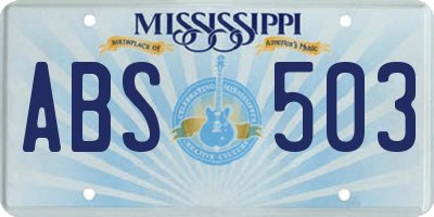 MS license plate ABS503