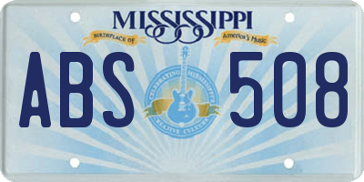 MS license plate ABS508