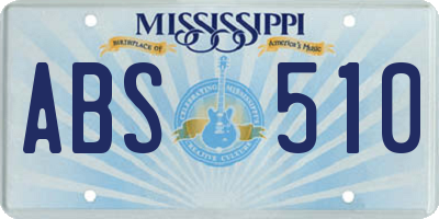 MS license plate ABS510