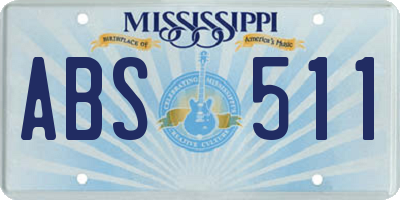MS license plate ABS511