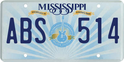 MS license plate ABS514