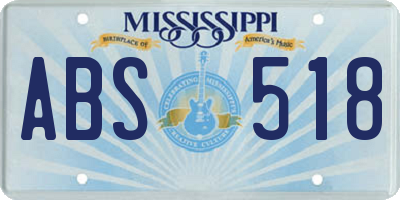 MS license plate ABS518