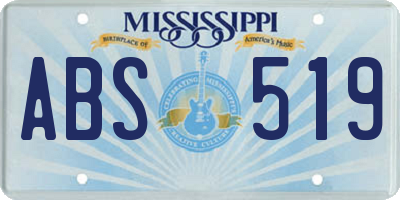 MS license plate ABS519