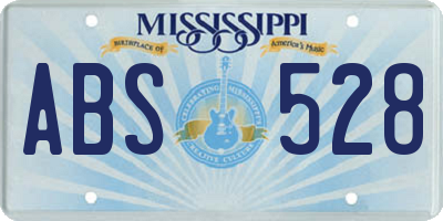 MS license plate ABS528