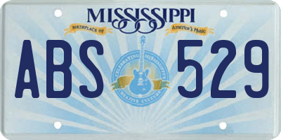 MS license plate ABS529