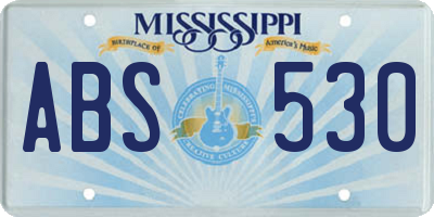 MS license plate ABS530