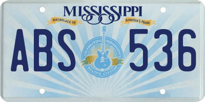 MS license plate ABS536