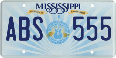 MS license plate ABS555