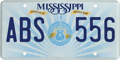 MS license plate ABS556