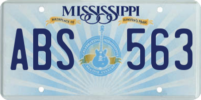 MS license plate ABS563