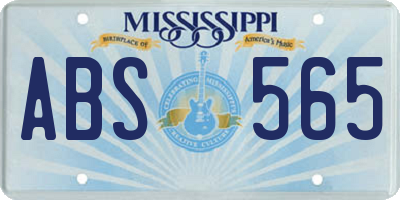 MS license plate ABS565