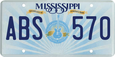 MS license plate ABS570