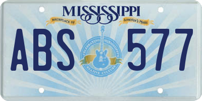MS license plate ABS577