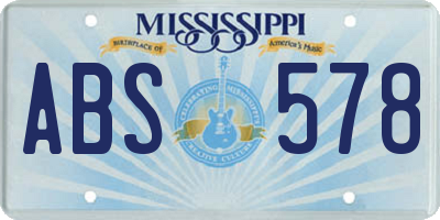 MS license plate ABS578