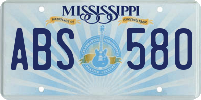 MS license plate ABS580