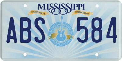 MS license plate ABS584