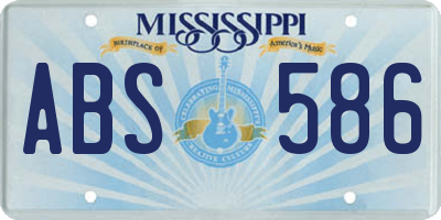 MS license plate ABS586