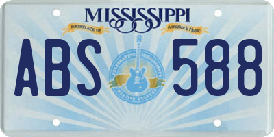MS license plate ABS588