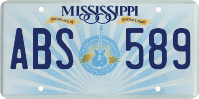 MS license plate ABS589