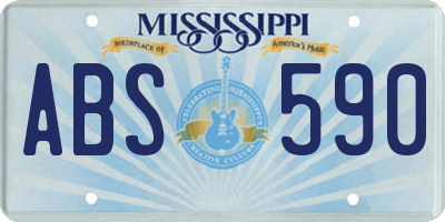 MS license plate ABS590