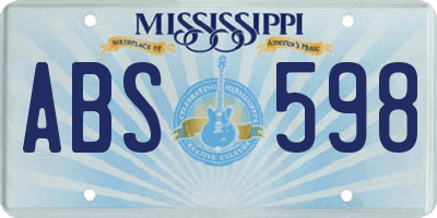 MS license plate ABS598