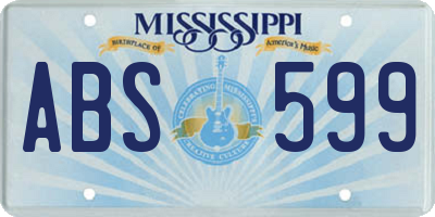 MS license plate ABS599