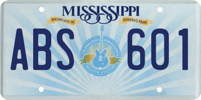 MS license plate ABS601