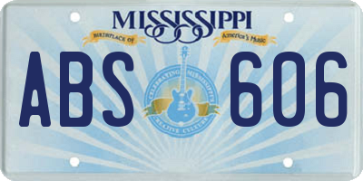 MS license plate ABS606