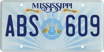 MS license plate ABS609
