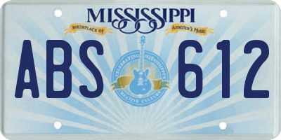 MS license plate ABS612