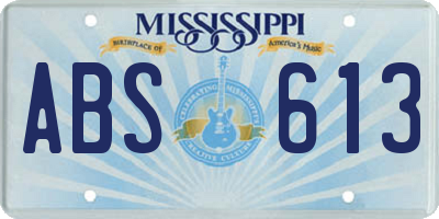 MS license plate ABS613