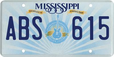 MS license plate ABS615