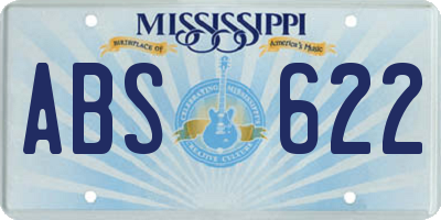 MS license plate ABS622