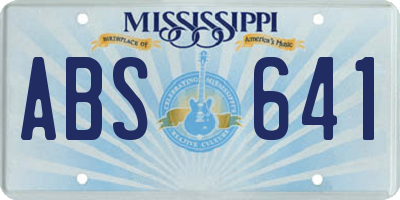 MS license plate ABS641