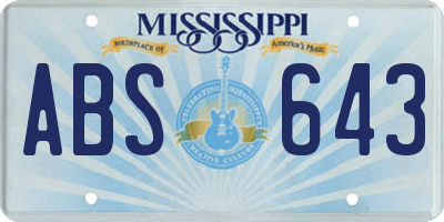 MS license plate ABS643