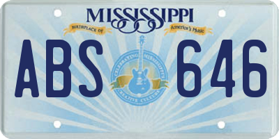 MS license plate ABS646