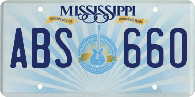 MS license plate ABS660
