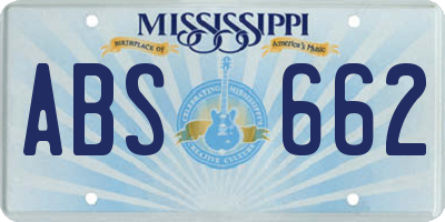 MS license plate ABS662