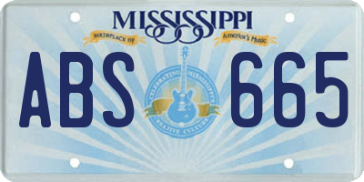 MS license plate ABS665
