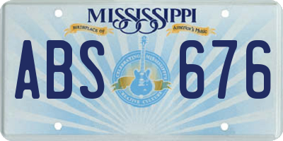 MS license plate ABS676