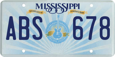 MS license plate ABS678