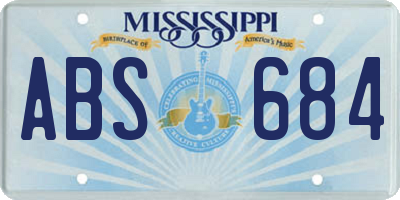 MS license plate ABS684