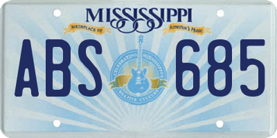 MS license plate ABS685